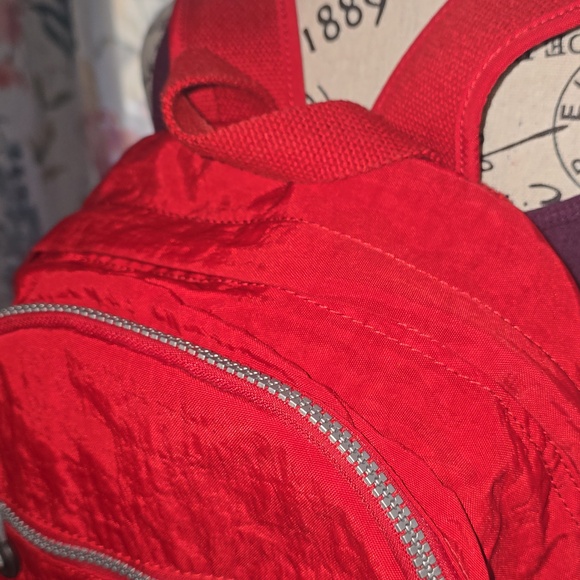 Kipling Red Backpack with Front Zipper - Picture 5 of 6